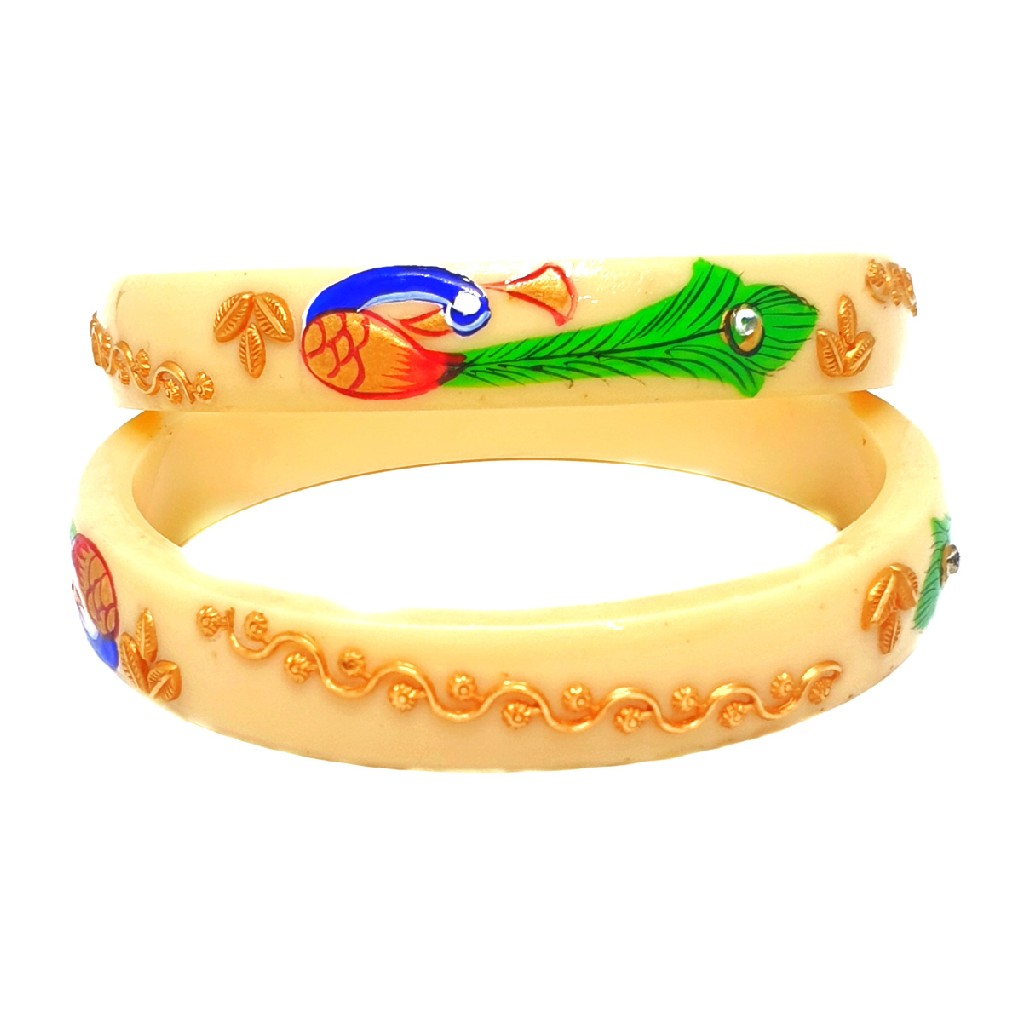 22k gold peacock shaped designer chudla bangles mga - cdg0024