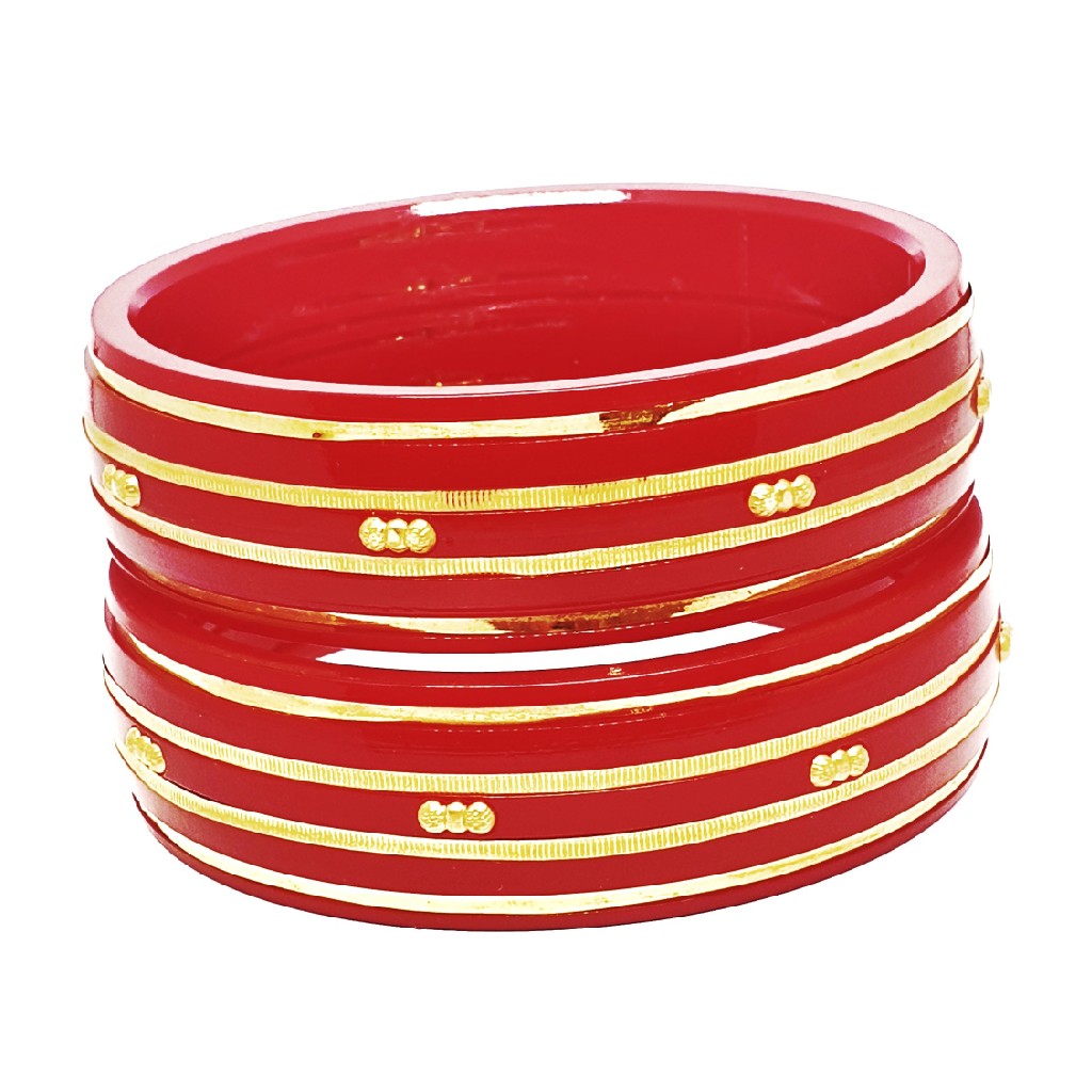 22k gold red lining chudla bangles mga - cdg0010