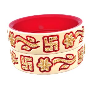22k gold swastik flower shaped chudla bangles mga - cdg0033