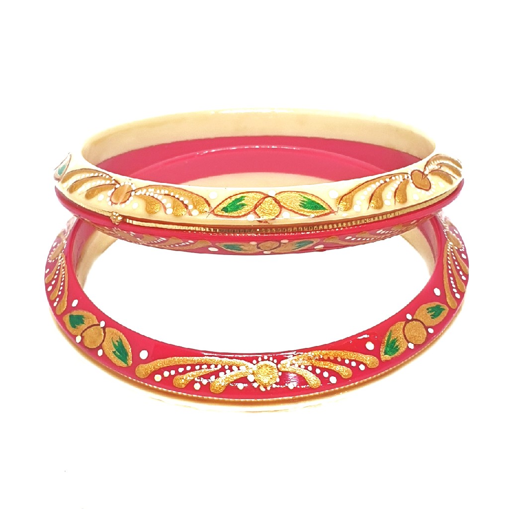 22k gold designer printed chudli bangles mga - cdg0030