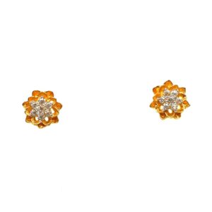18k gold flower shaped earrings mga - btg0362