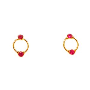 22K Gold Fancy Pink Diamond Earrings MGA - BTG0054