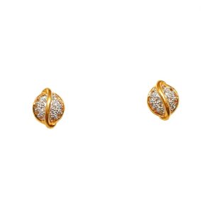 22K Gold Round Shaped Designer Earrings MGA - BTG0414