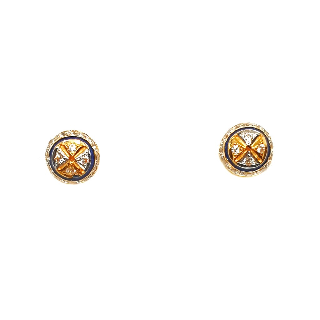22K Gold Meenakari Tops Earrings MGA - BTG0321
