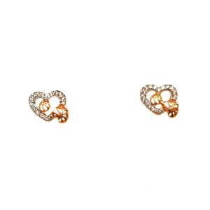 18K Rose Gold Heart Shaped Earrings MGA - BTG0006