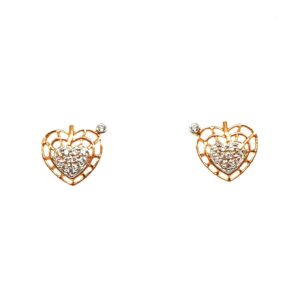 18K Rose Gold Heart Shape Earrings MGA - BTG0175