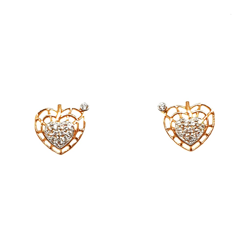 18K Rose Gold Heart Shape Earrings MGA - BTG0175