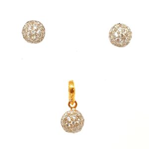 22K Gold Diamond Tops Pendant Set MGA - PTG0074