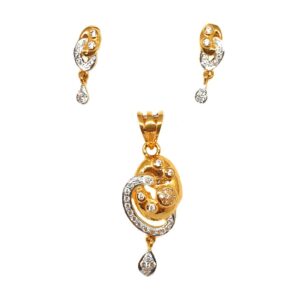 22K Gold Modern Pendant Set MGA - PTG0086