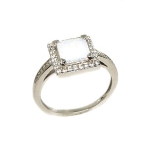925 Sterling Silver Square Shaped Ring MGA - LRS3371