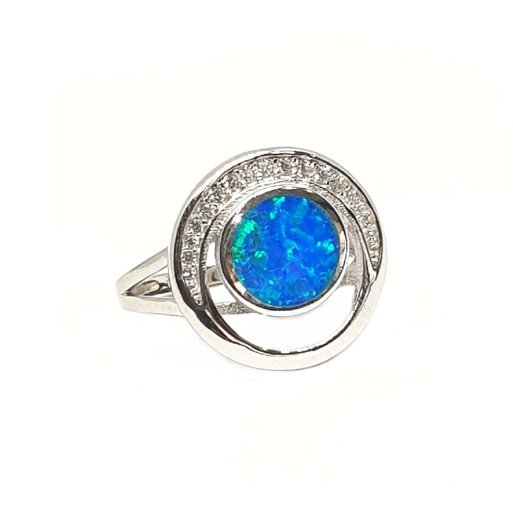 925 Sterling Silver Round Shape Designer Ring MGA - LRS3372 - Image 2