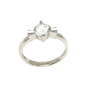 925 Sterling Silver Solitaire Diamond Ring MGA - LRS3366