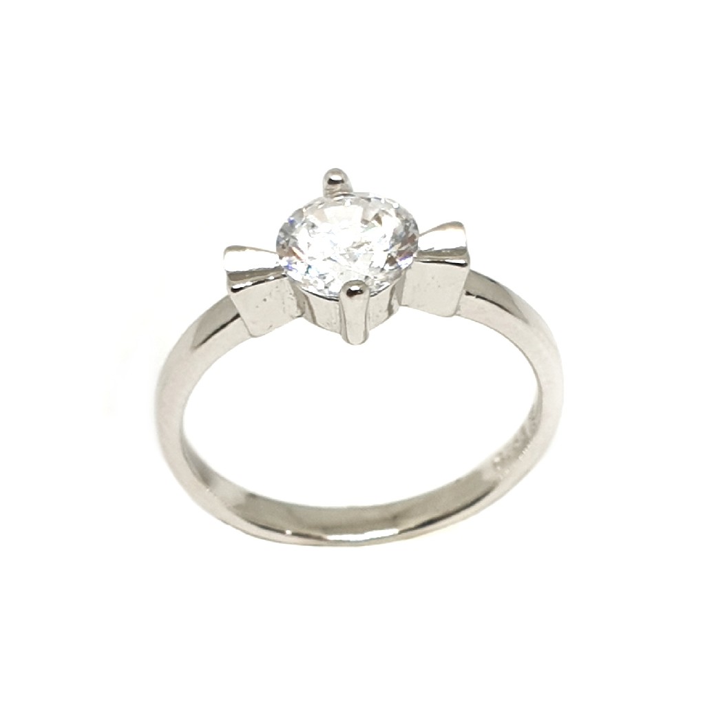 925 Sterling Silver Solitaire Diamond Ring MGA - LRS3366