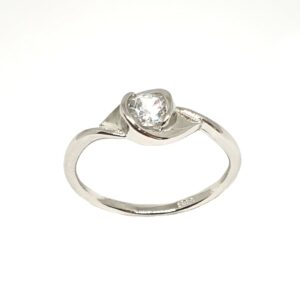 925 Sterling Silver Solitaire Diamond Ring MGA - LRS3369