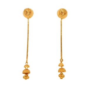 22K Gold Long Sui Dhaga Earrings MGA - BTG0354