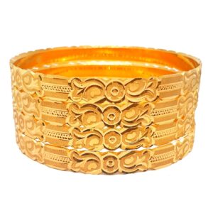 1 gram gold forming 4 piece plain bangles mga - bge0437