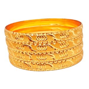 One gram gold forming 4 piece plain bangles mga - bge0445