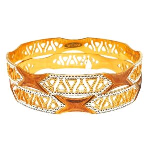 1 gram gold forming rose plated 2 piece bangles mga - bge0419