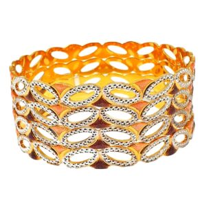 1 gram gold forming meenakari 4 piece bangles mga - bge0067