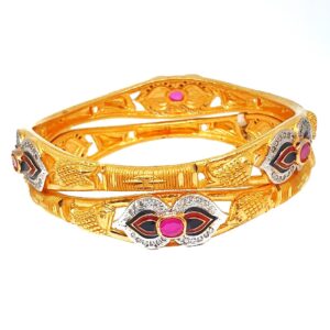One gram gold forming meenakari kadli bangles mga - kde0009
