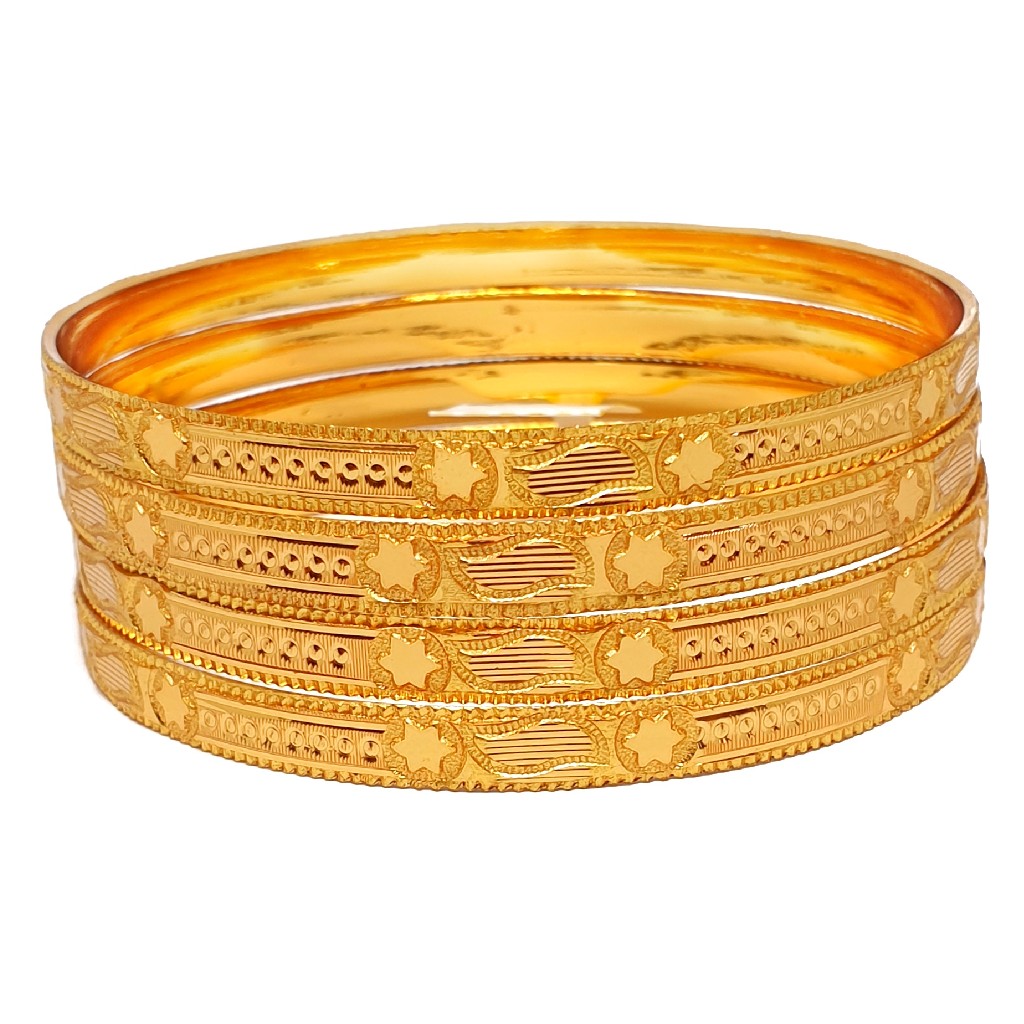 One gram gold forming plain bangles mga - bge0390