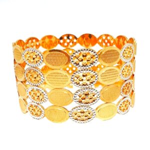 One gram gold forming oval shaped bangles mga - bge0408