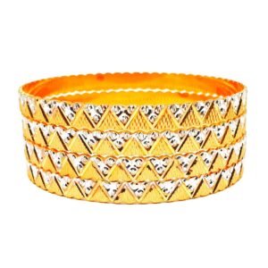 1 gram gold plated machine cut bangles mga - bge0187