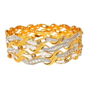 1 gram gold forming movable diamond bangles mga - bge0306