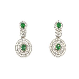 925 Sterling Silver Green Diamond Earring MGA - BTS0054