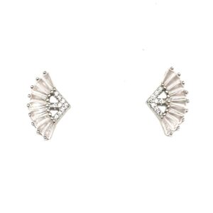 925 Sterling Silver Light Pink Diamond Earring MGA - BTS0092