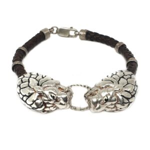 925 sterling silver lion bracelet mga - krs0081