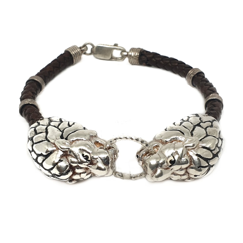 925 sterling silver lion bracelet mga - krs0081