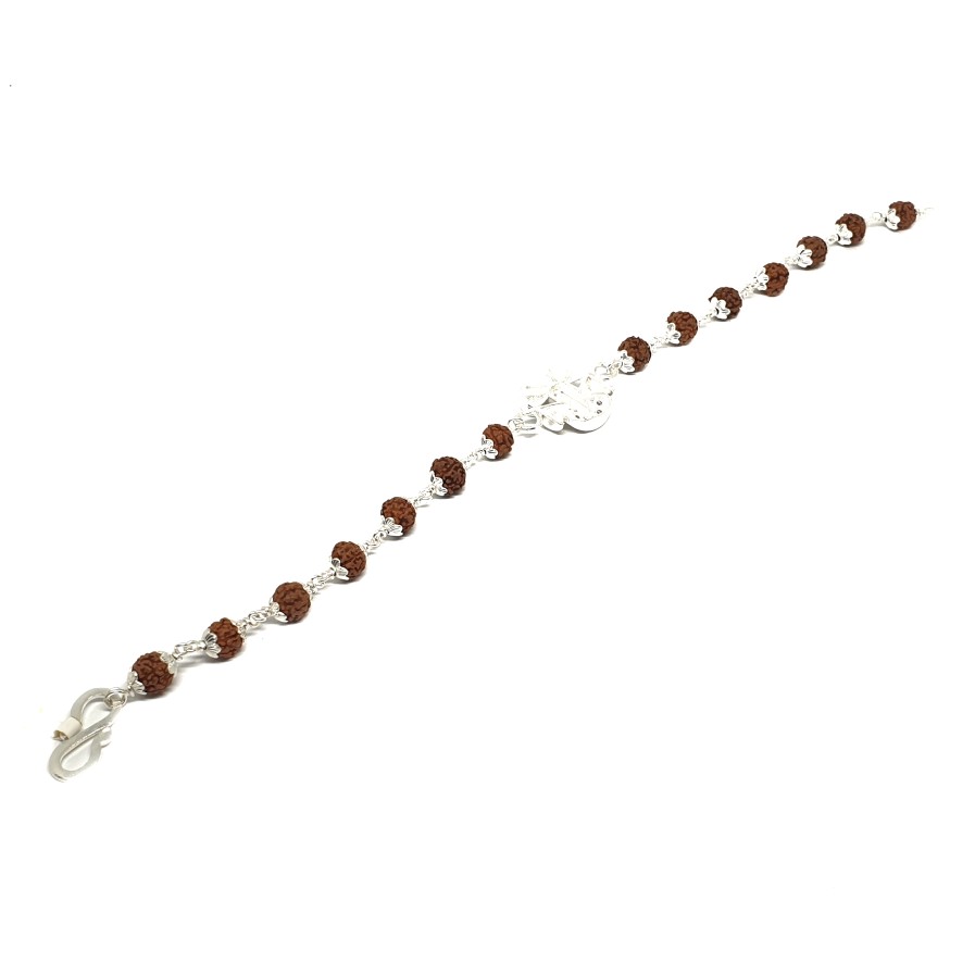 925 Sterling Silver Rudraksh Bracelet MGA - BRS0361 - Image 2