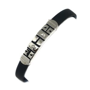 925 Sterling Silver Leather Belt Bracelet MGA - BRS0096