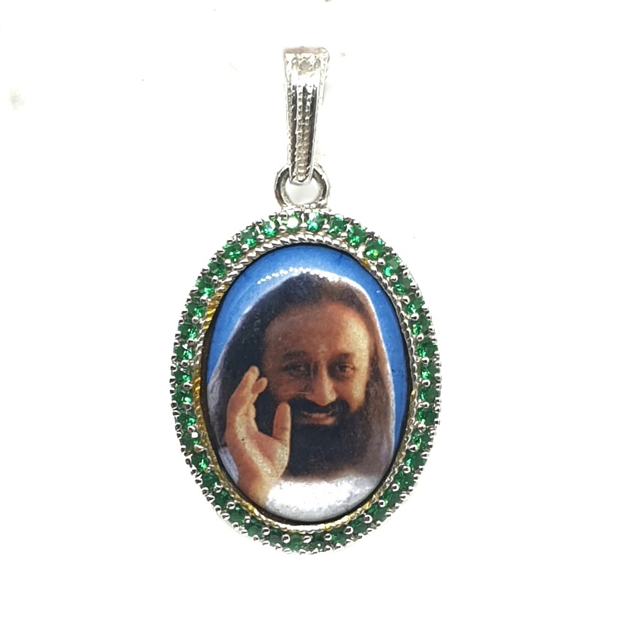 925 sterling silver shri shri ravishankar maharaj pendant mga - pds0056