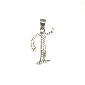 925 Sterling Silver Alphabet (Letter T) Pendant MGA - PDS0051