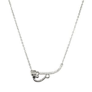 925 Sterling Silver Flower Shaped Necklace MGA - NKS0035