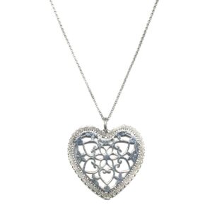 925 Sterling Silver Heart Shaped Necklace MGA - STS0002