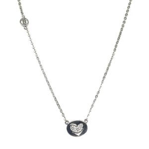 925 Sterling Silver Heart Shape Necklace MGA - NKS0027