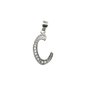 925 Sterling Silver Alphabet (Letter C) Pendant MGA - PDS0154