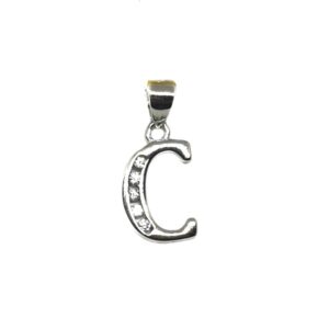 925 Sterling Silver Alphabet (Letter C) Pendant MGA - PDS0150