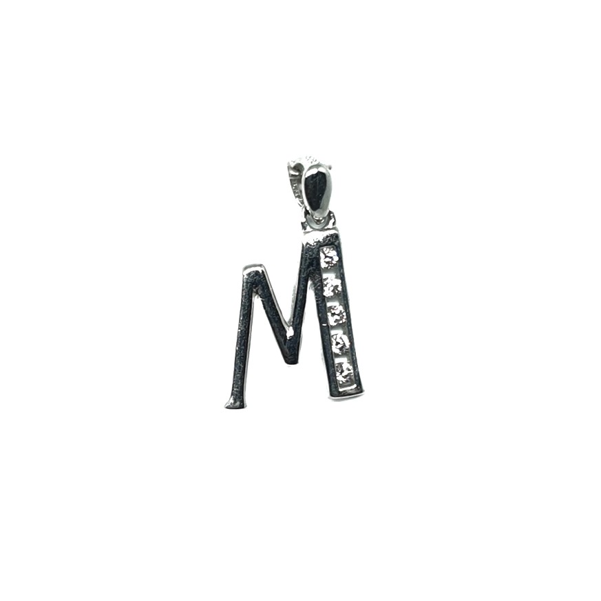 925 Sterling Silver Alphabet (Letter M) Pendant MGA - PDS0085