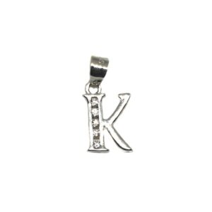 925 Sterling Silver Alphabet (Letter K) Pendant MGA - PDS0158