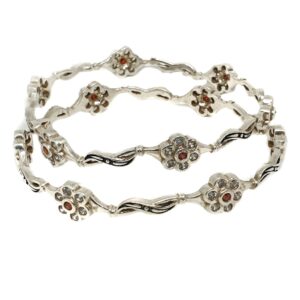 925 sterling silver flower shaped fnacy kadali bangle mga - kds0336