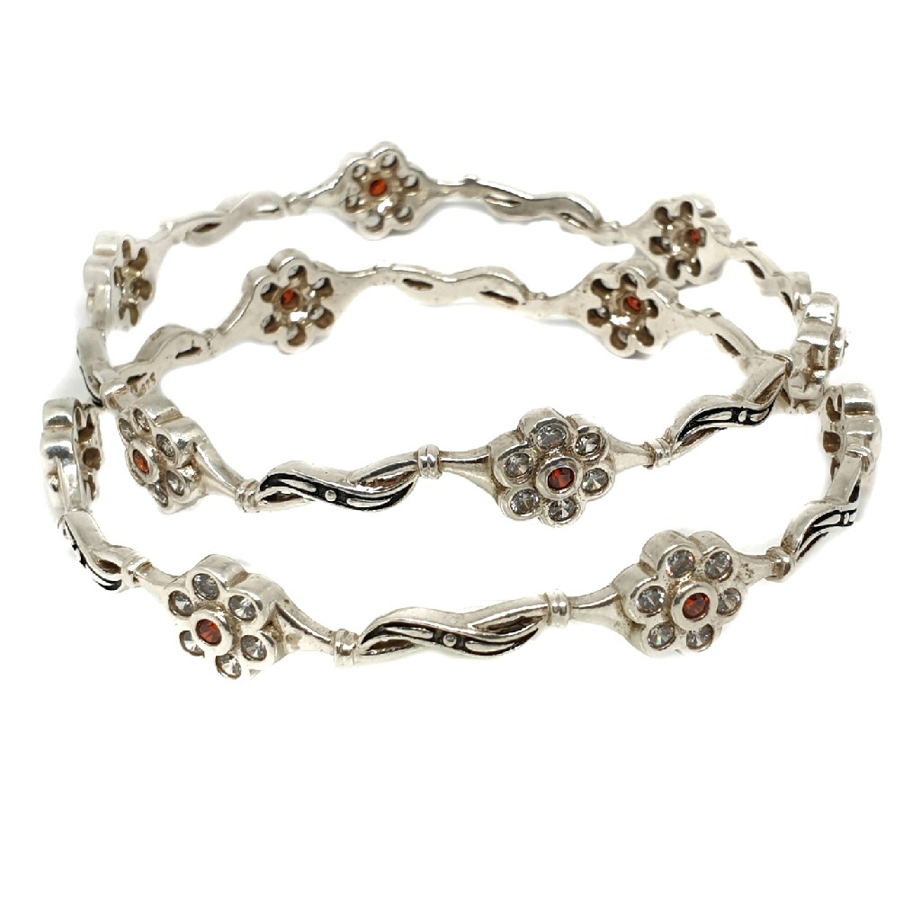 925 sterling silver flower shaped fnacy kadali bangle mga - kds0336