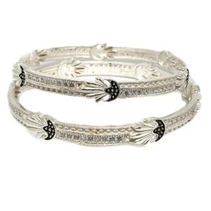 925 sterling silver cz diamond kadli bangle mga - kds0302