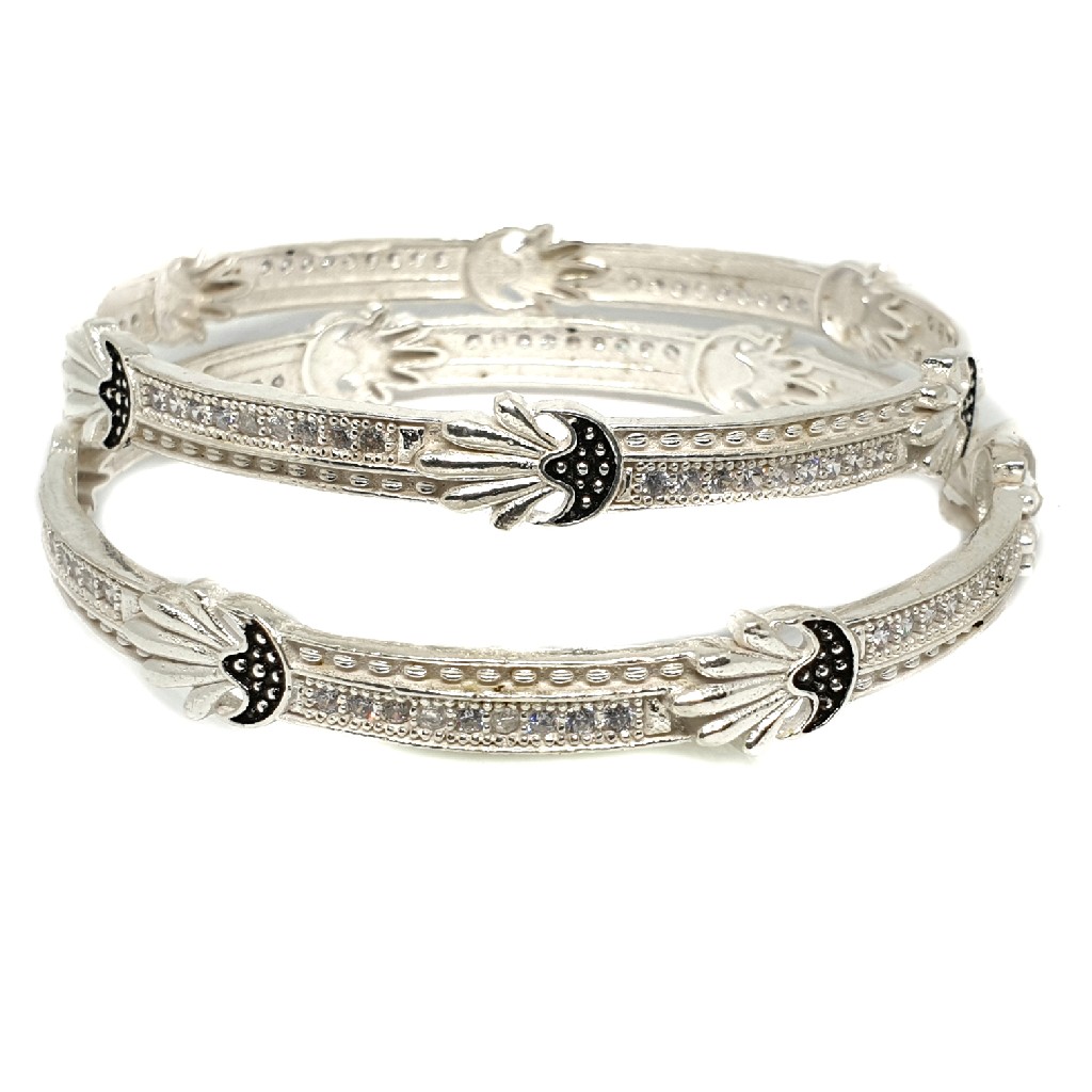 925 sterling silver cz diamond kadli bangle mga - kds0302