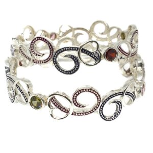 925 sterling silver colour stone kadli bangle mga - kds0172
