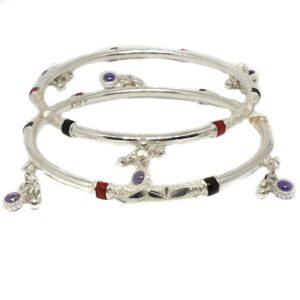 925 sterling silver diamond jumkha kadali bangle mga - kds0391