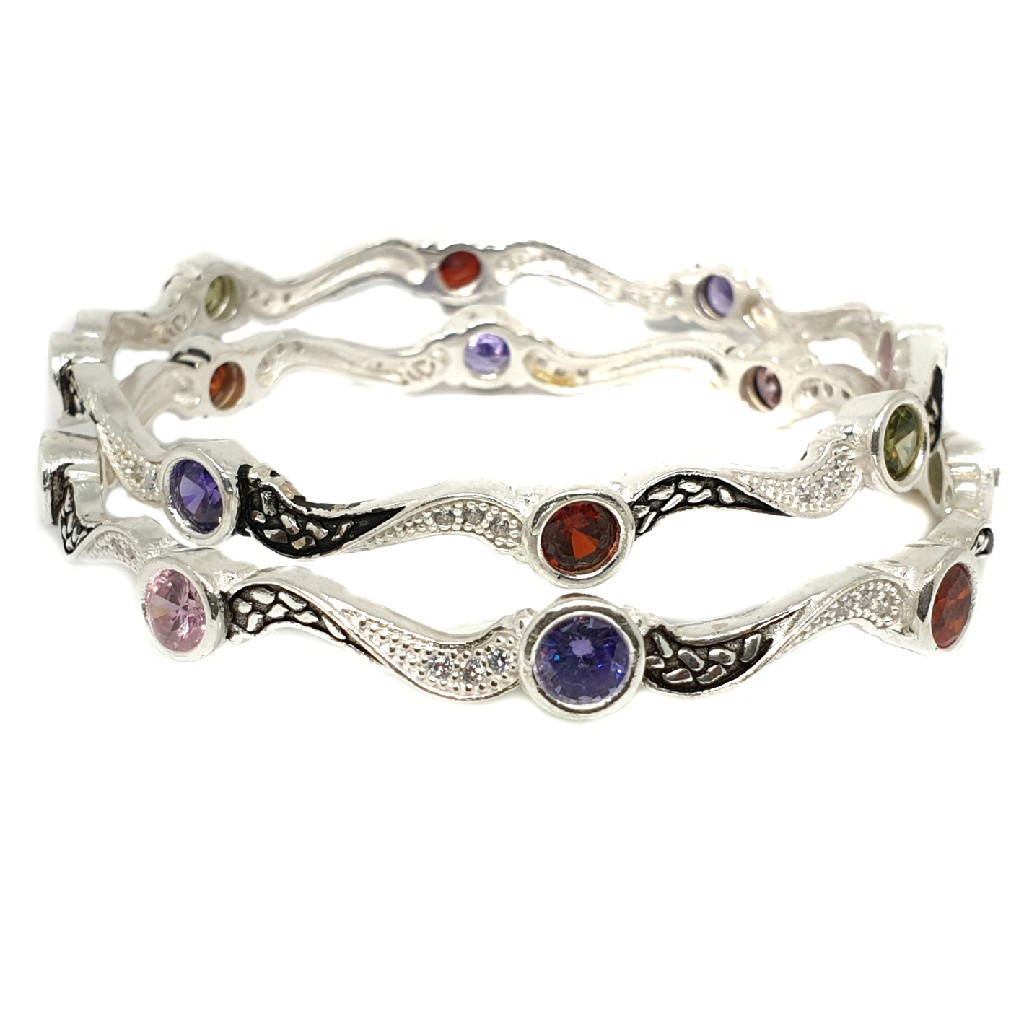 925 sterling silver colour stone kadali bangle mga - kds0377